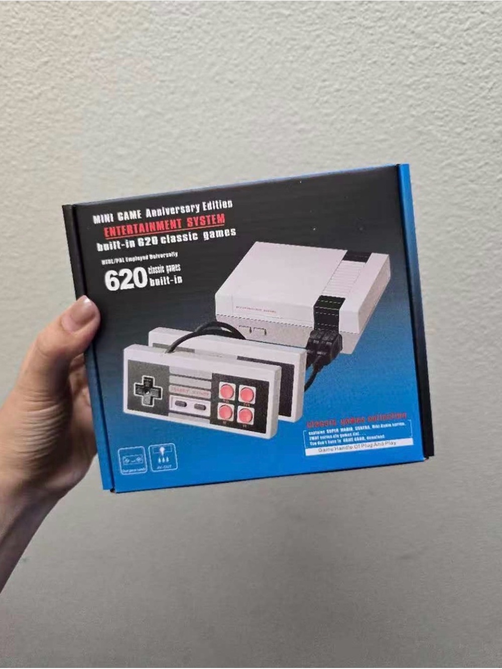 Classic Mini Game Console with 620 Built-In Games - White